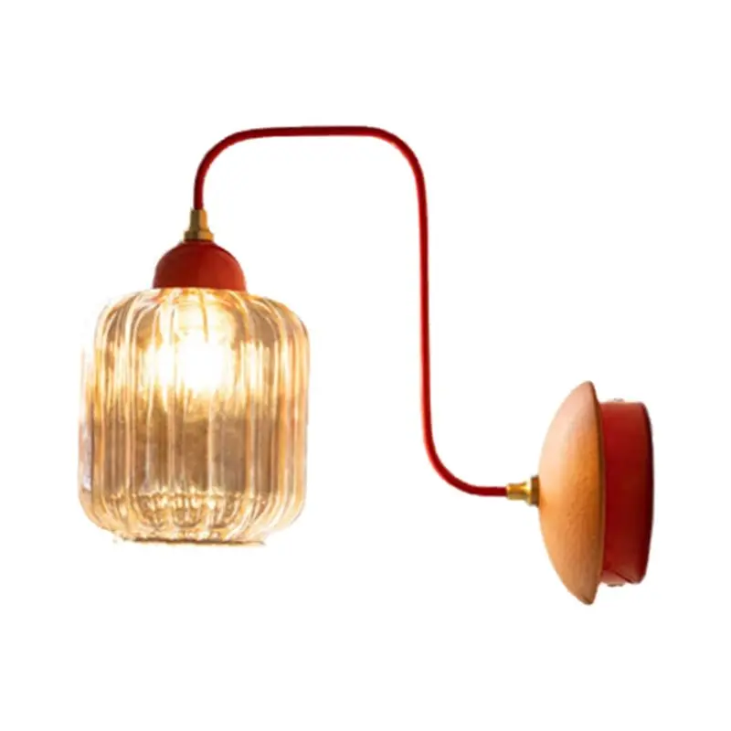 A59Z-Nordic Amber Wall Lamps Red Green Corridor Lights Hallway Entrance Aisle Light Indoor Home Lighting For Bedroom Bedside