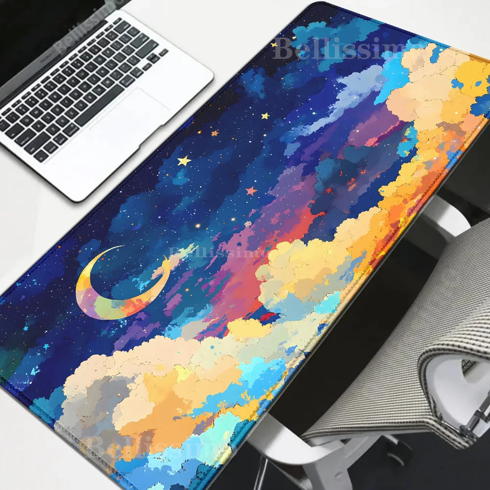 

Sunset Clouds Large Mouse Pad Big Computer overlock Mousepads Gaming Sky Keyboard offices accessories Gamer teclado Desk Mat