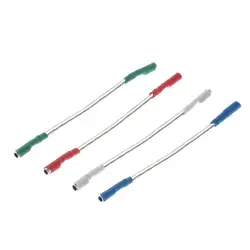 2025 New 4 Pieces/set Universal Silver Leads Wires Header Wire Cable 40mm for 1.2-1.3mm Pins Turntable Phono Headshell Tonearm