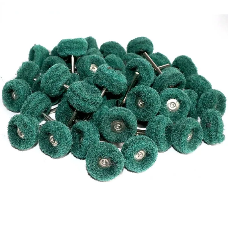 10Pcs AG Dental Polishing Brush Wheel Rotary Tools 2.35mm HP Shank Wool & Goat Cotton Black Buff for Dentistry Material