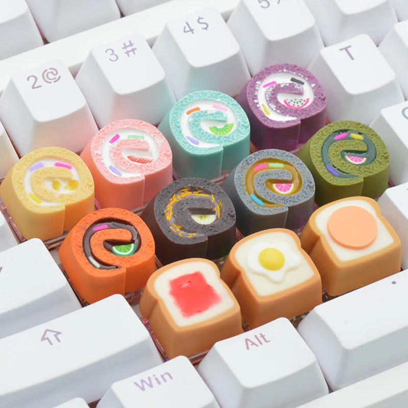 

Breakfast Series - Swiss Roll, Resin Personalized Keycaps