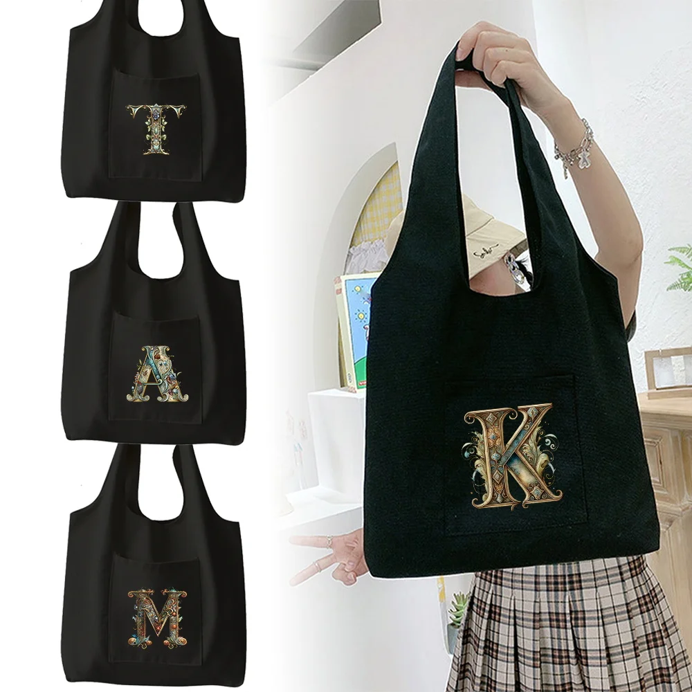 

Women's Handbag Fashion Shoulder Bag Shopping Bag Creative Letter Pattern Printed Vest Bag Handbag Commuting Large Capacity