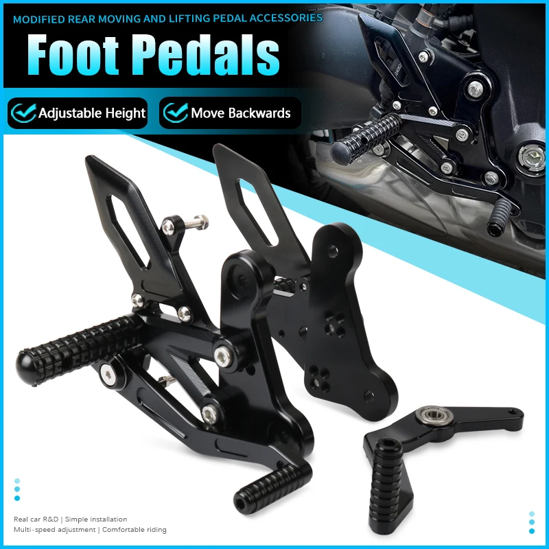 

Motorcycle Adjustable Raise Move Back Footrests Rearset Rear For 675SR-R 675SR 675SR