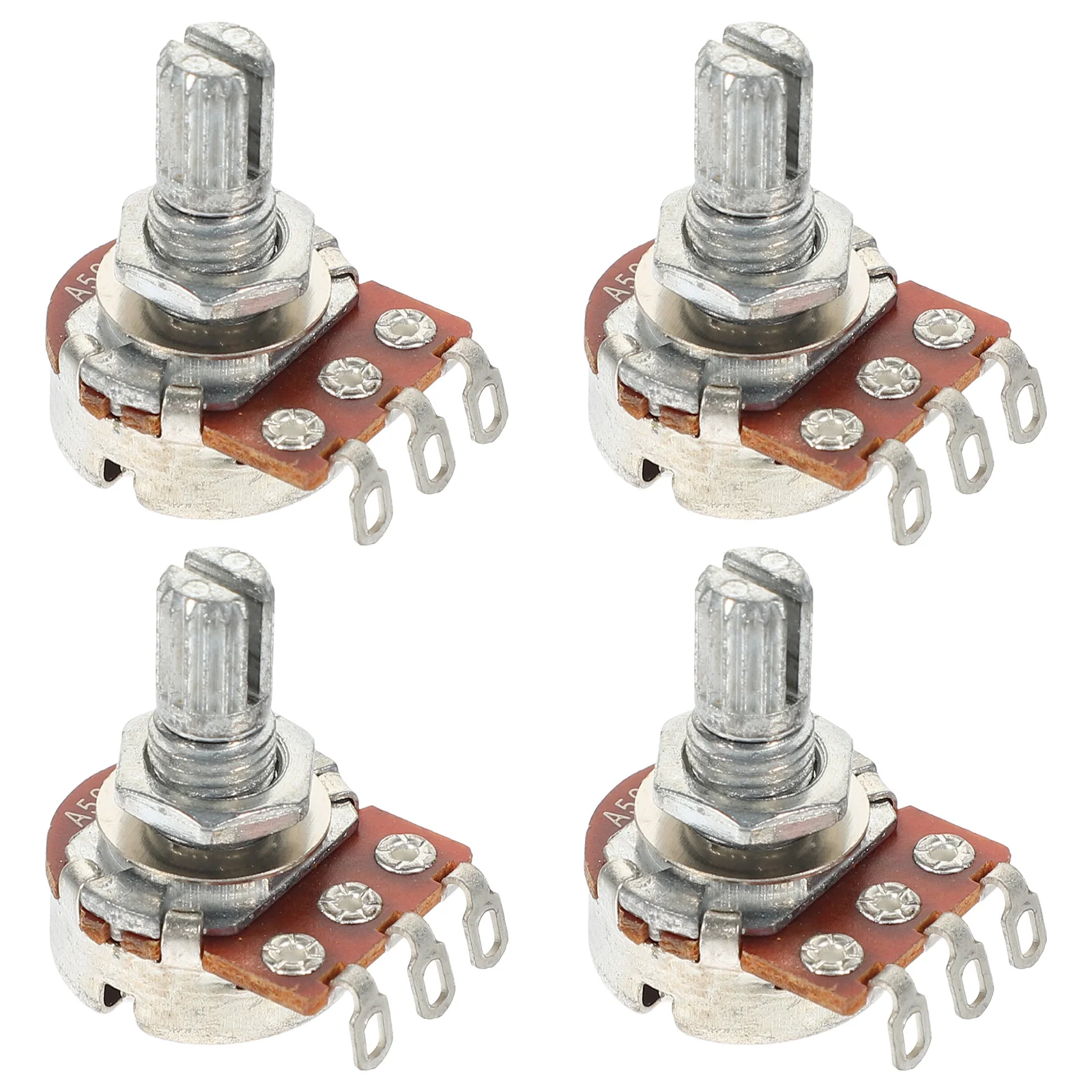 

4 Pcs Audio Potentiometer Electric Guitar Volume Knob Aluminum Center Detent Alloy