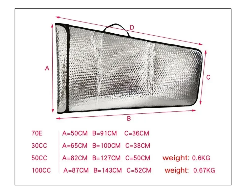 حقيبة يد من الجناح لطراز طائرة بتحكم عن بعد ، حماية طبقة الفقاعات ، علبة فضة ، جناحان وأنبوب كربون ، 70E 30cc 50cc 100cc