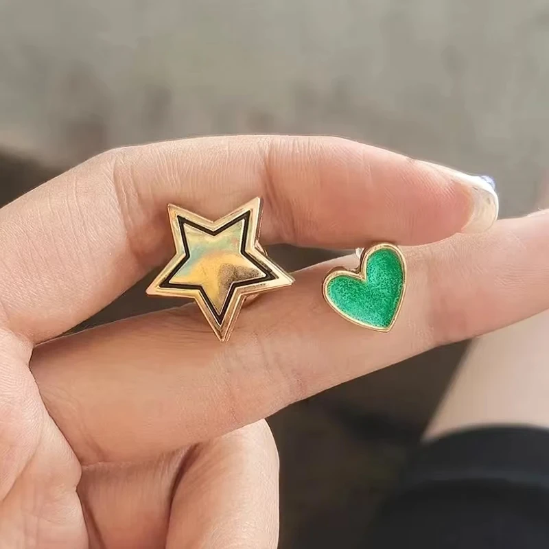 Game The Freak Circus Harlequin Cosplay Earrings Badge Love Irregular Ear Studs Star Metal Brooch Jewelry Accessories image 3