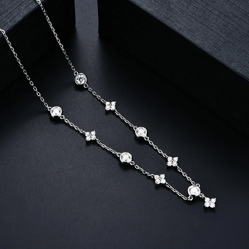 1.6cttw Full Real Moissanite Necklace For Women S925 Sterling Silver Neck Chain Wedding Birthday Party Gifts Jewelry Wholesale