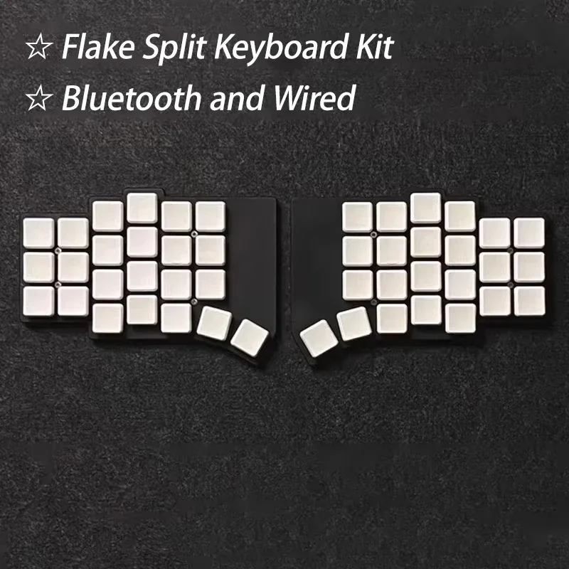 Flake Split Keyboard Kit Two Mode Wired Bluetooth 40/46/58 Keys Mx/ChocV1&V2 200mAh Battery Life Hotswap Support ZMK Custom Gift