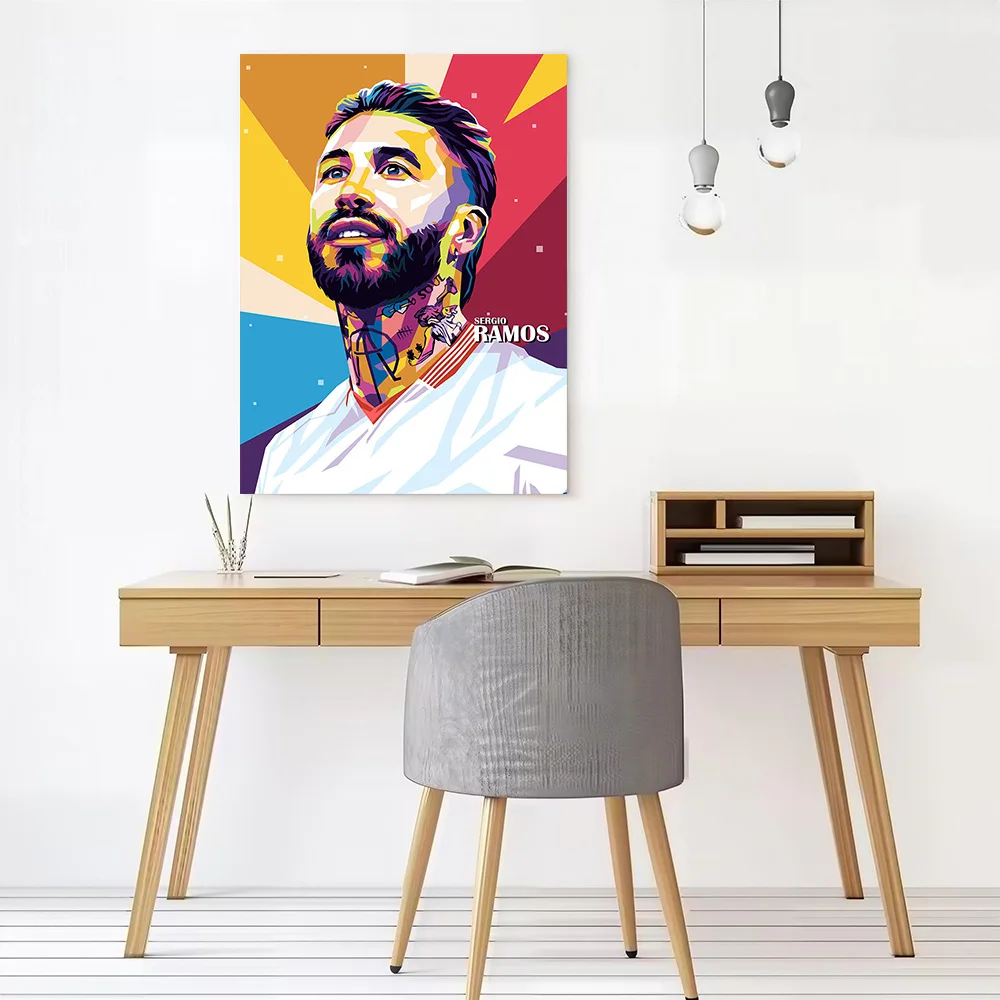 Sergio Ramos Poster Customizable Printed Canvas Painting for Pictures Wall Art Gaming Room Decoration Aesthetic Wand Deko Home