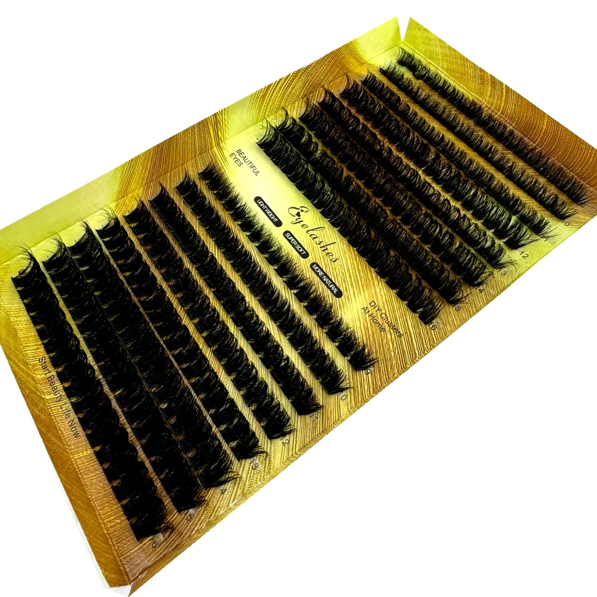 AMSDCN 15/16 Rows Fluffy Cluster Lashes 30-100D Thick Eyelash Clusters D Curl Individual Lashes DIY Natural Lash Extensions eyel