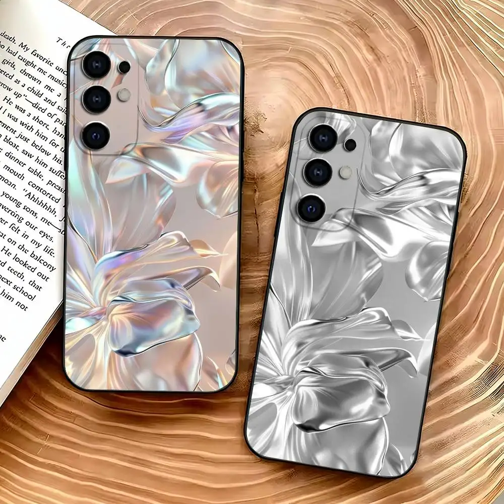 Liquid Metal Aesthetic Phone Case Silicone Soft For Samsung S25,S24,S21,S22,S23,S30,Ultra,S20,Plus,Fe,Lite