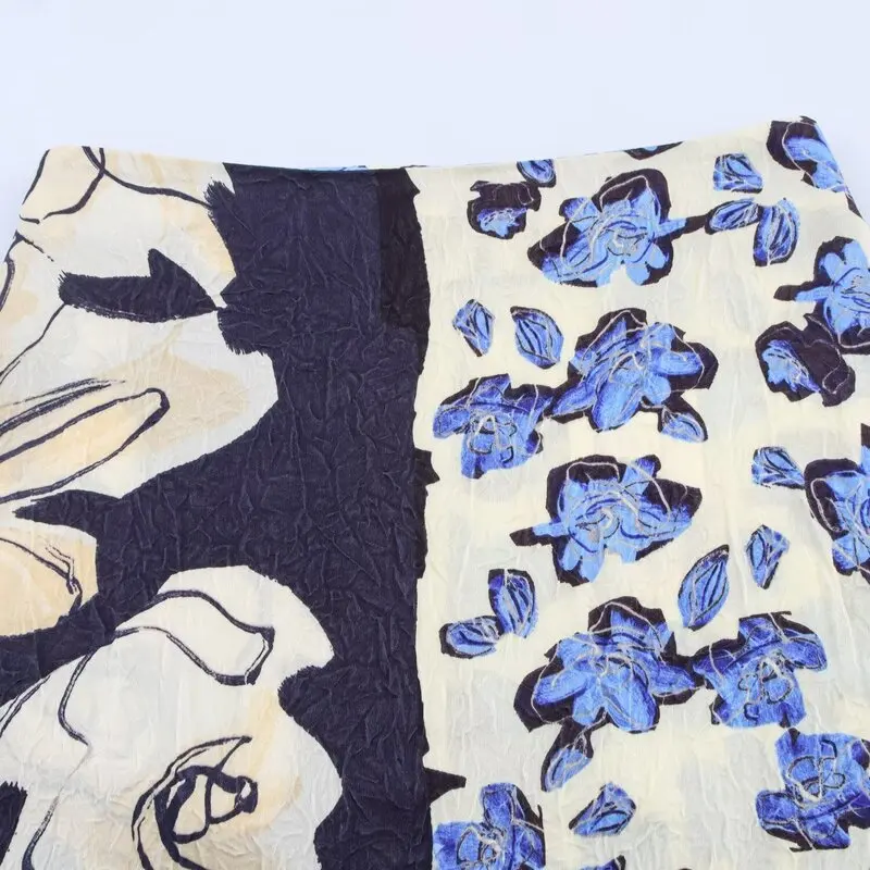 

Summer 2025 New Women's Silk Satin Print High Waist Straight Midi Skirt Commute Sle Floral Patterned Slim Fit mid Length