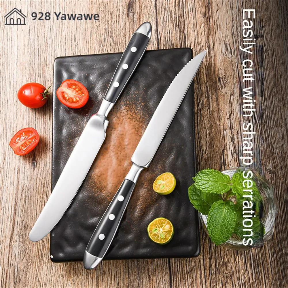 Stainless Steel Knife And Fork Comfortable Rounded Preferred Steel Wear Resistance V-shaped Cutting Edge Knife And Fork Sharp