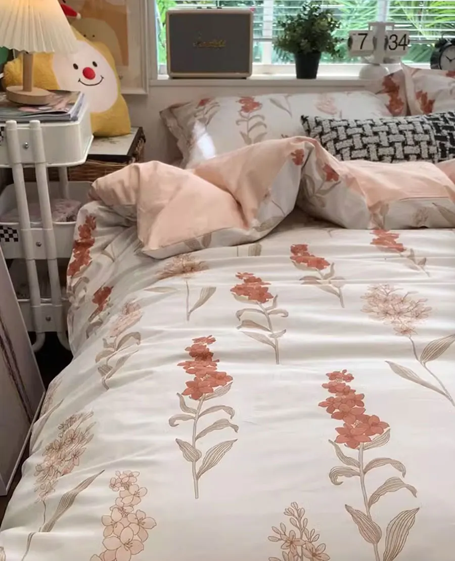 

Romantic sweet red flower bedding set 1.5 1.8 2.0,full queen king french cotton home textile bed sheet pillowcase duvet cover