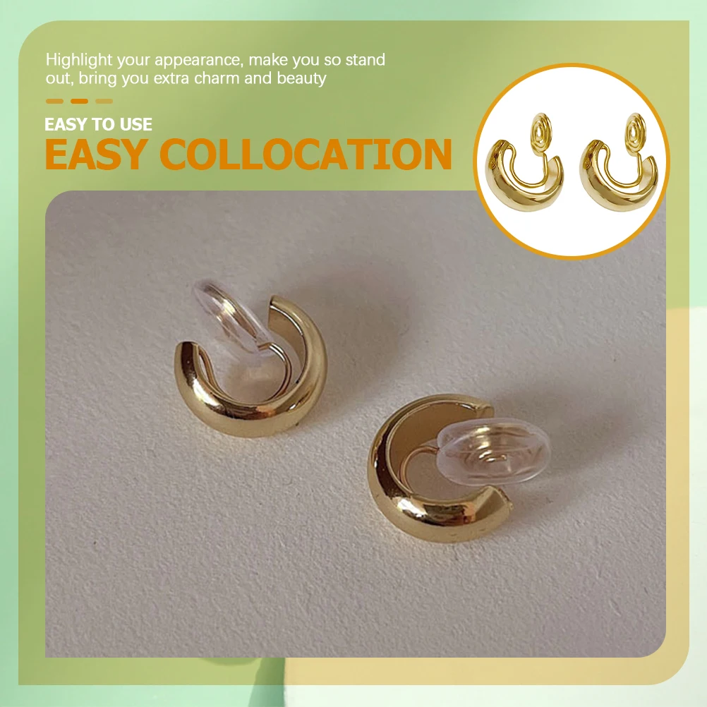 

Trendy Ear Clip Earrings Fashion Golden Alloy Non Piercing Jewelry Lightweight Comfortable Ear Bone Clip