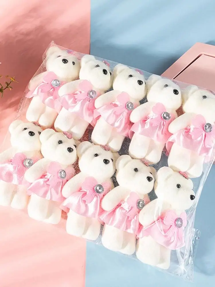 10 pièces/sac Bouquet ours crème glacée diamant ours saint valentin cadeau pour Bouquet de mariage ours mignon belle fleur cadeau décor à la maison