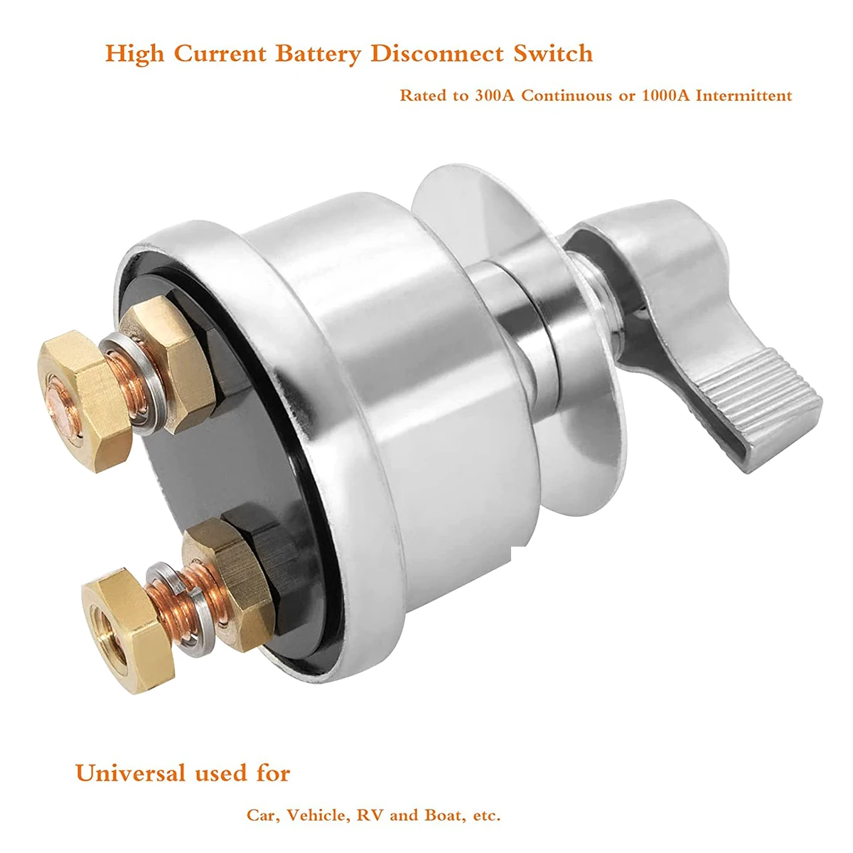 New High Current Battery Disconnect Switch with 6 Terminal Fittings 12-48V DC Battery Power Cut Off Switch 300A Battery Power