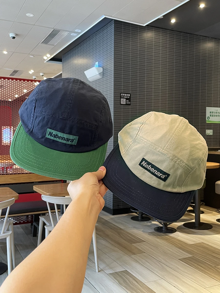 قبعة بيسبول من خمس قطع للرجال والنساء ، قبعة زوجين بلغت ذروتها ، على الطراز الكوري ، قمة ناعمة ، حافة مسطحة ، مطابقة الألوان ، الشارع #2