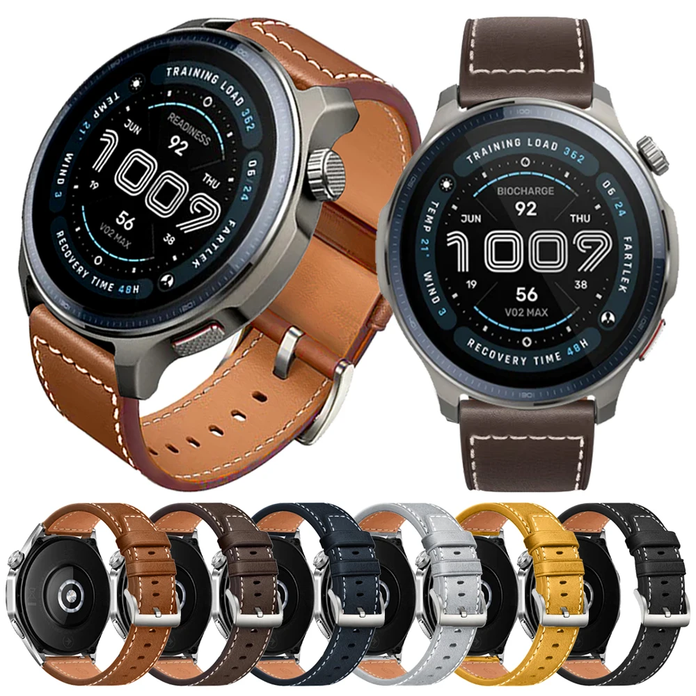 22 mm 20 mm Lederarmband für Huami AMAZFIT Active 2 BALANCE 2 Sportarmband für Amazfit BIP 6 5 GTS 4 mini GTR 4 3 2e Gürtelarmband