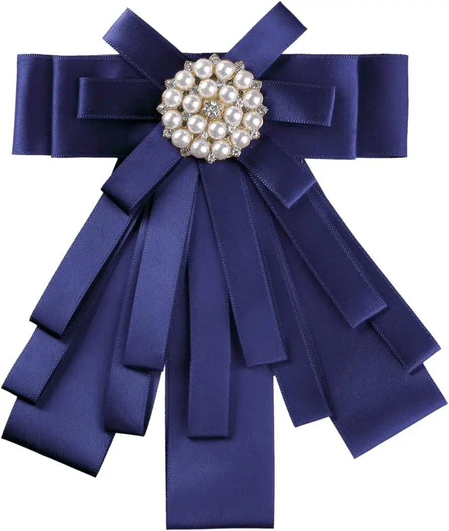 Krawatte für Herren und Damen, Perle, Strass, Schleife, Business, Bankett, Anzug, Hemd, Krawatte, Brosche, Hochzeit, Party, Schleife, Cocktailparty-Zubehör – Detail 5