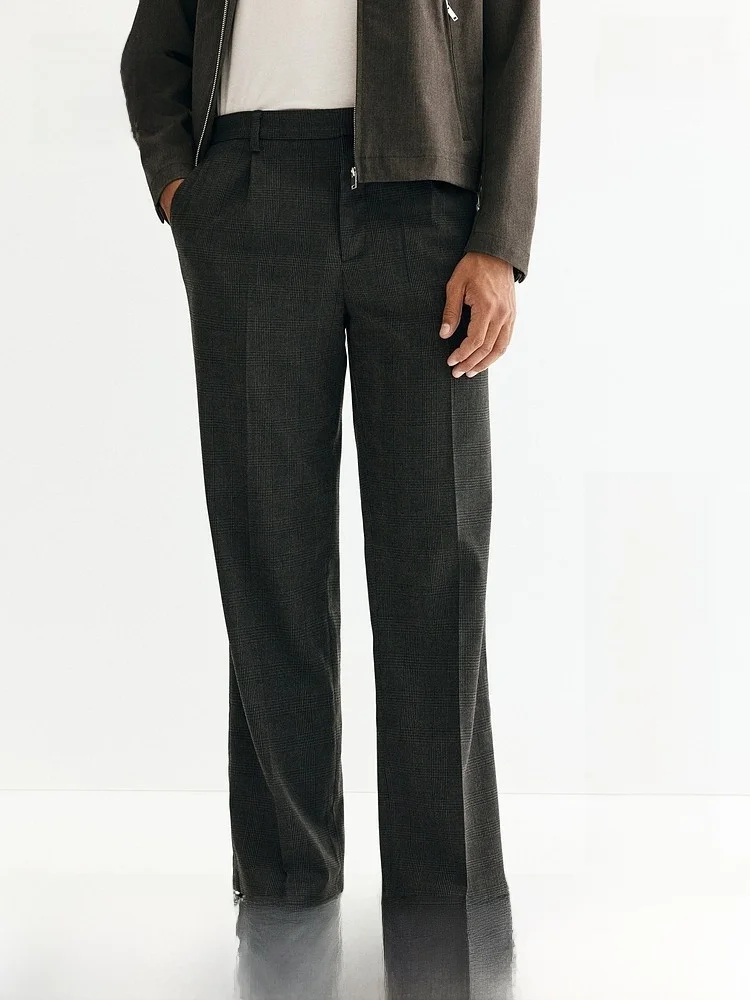 

H&M Men's Casual Style Khaki Pants 1313746 Fashion Urban Long Trousers Comfortable Fit Summer Collection