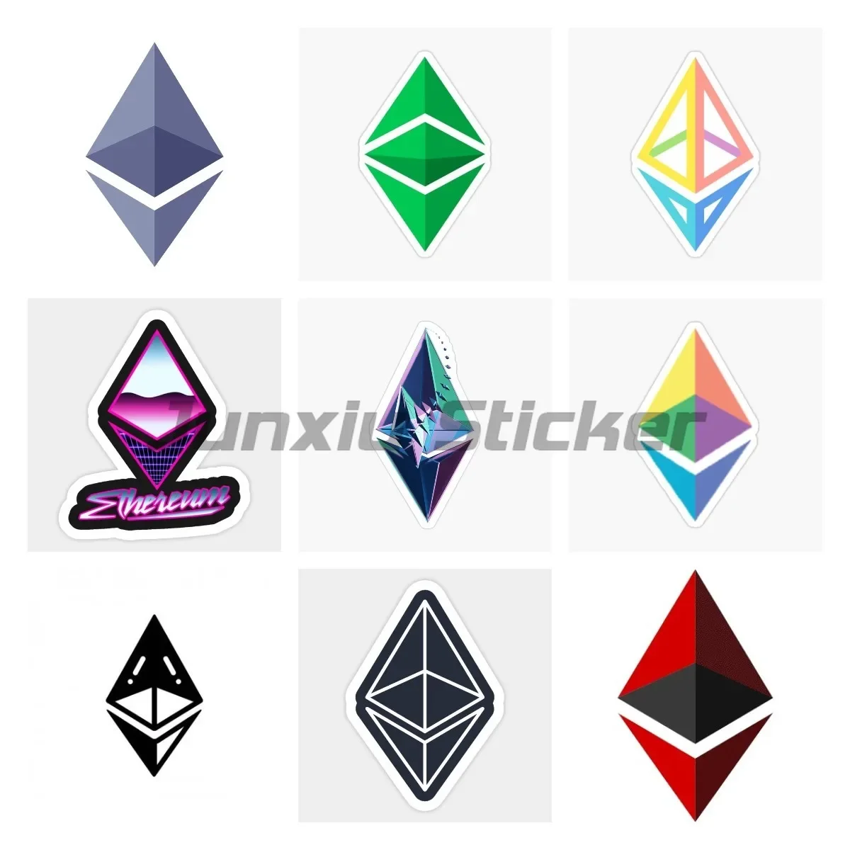 Creative Ethereum #3 (ETH)  Bitcoin Litecoin Dogecoin Dash Zcash  Vinyl Decals for Laptop Motorcycle Car Stickers Decoration