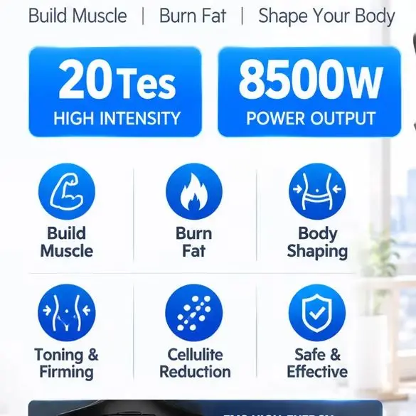 EMS Body Sculpt Muscle Building Machine MYOslim 8500W Fat Burning Abdominal Sculpting Weight Loss Muscle Machine for Fitness