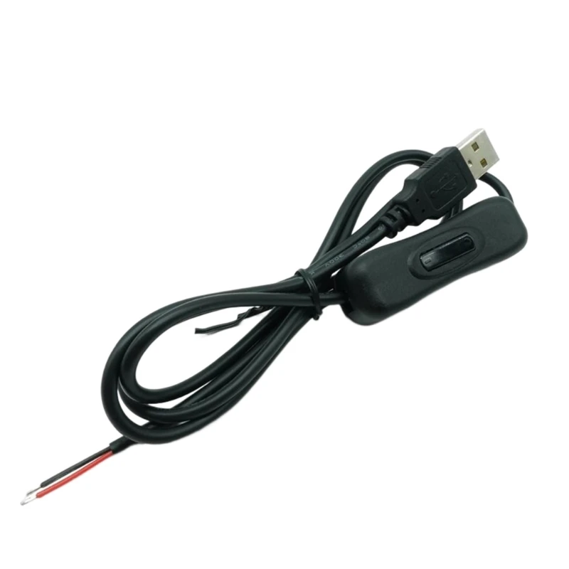 1.5m USB Male Plug 2pin Wire DIY Pigtail Cable 5V Black USB Power Cable 2 Wire Pigtail Cable USB Plug Charging Cable