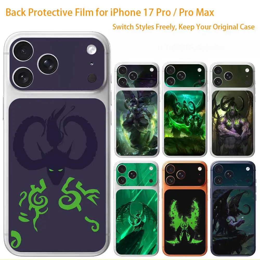 

I-Illidari-i wow Премиальная наклейка-скин для iPhone 17 Pro/Max, защитная наклейка на заднюю панель и камеру (не чехол)