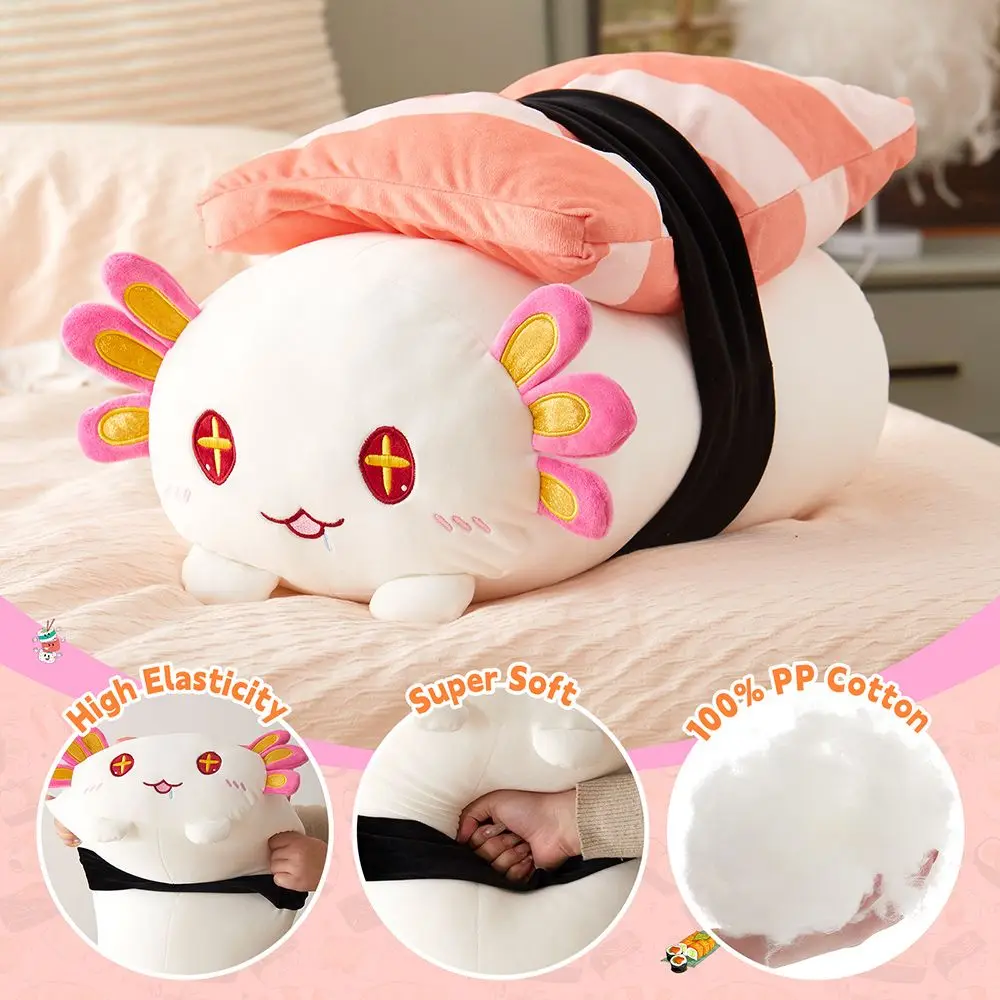 30cm Stuffed Sushi Axolotl Plush Toys Cotton Japanese Cuisine Throw Pillow Food Cushion Animal Doll Toys Sofa Home Decoration