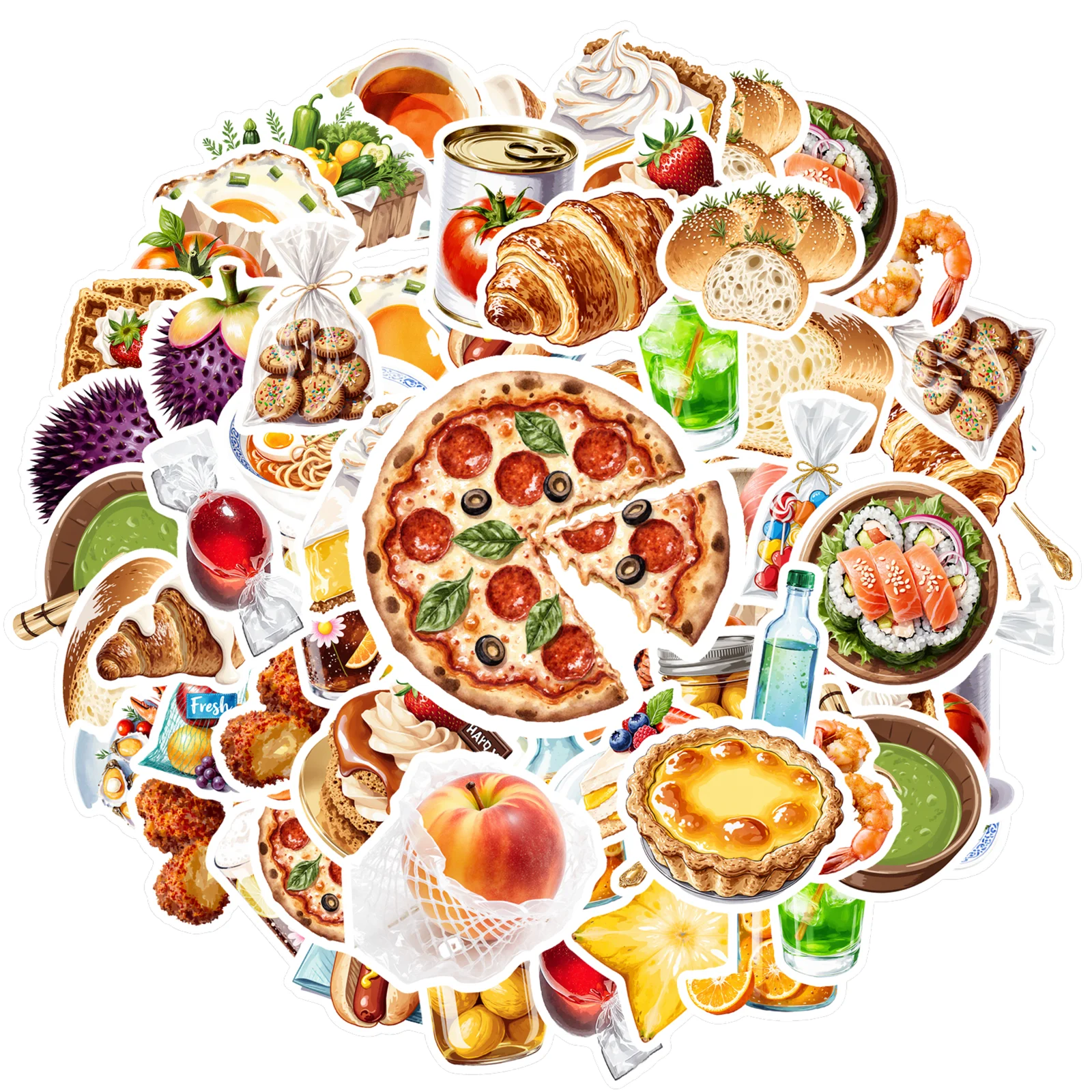 35pcs Realistic Dessert Stickers Whimsical Bakery Bakery Stickers Stationery Stickers For DIY Phone Laptop Scrapbook Bike DIY