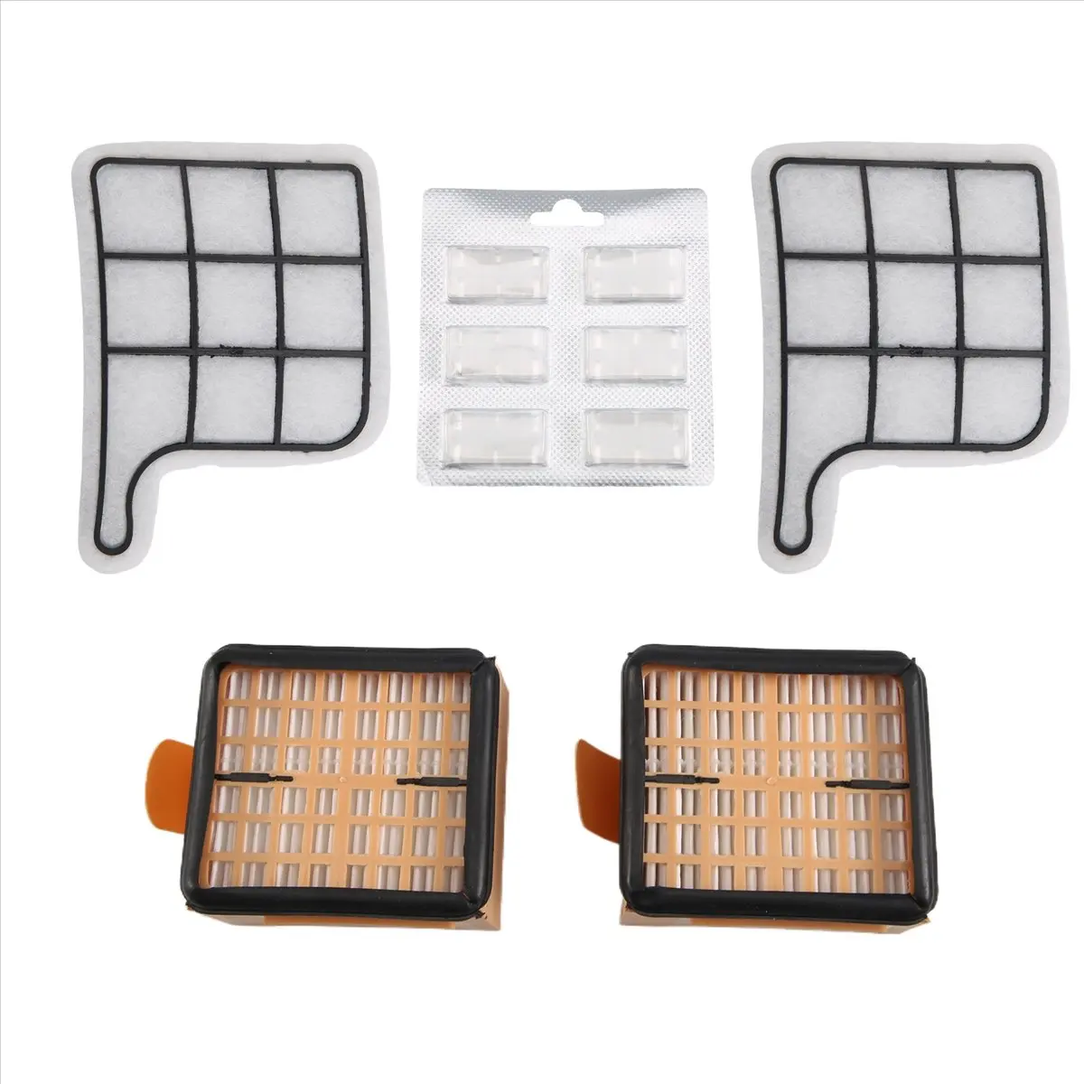 KSOL Zubehoer Sets for - Kobold 135/136 / 135SC / VK135 / VK136 - 2 X Hygiene Filter + 2 X Motor Protection Filter + 6 X Fragran