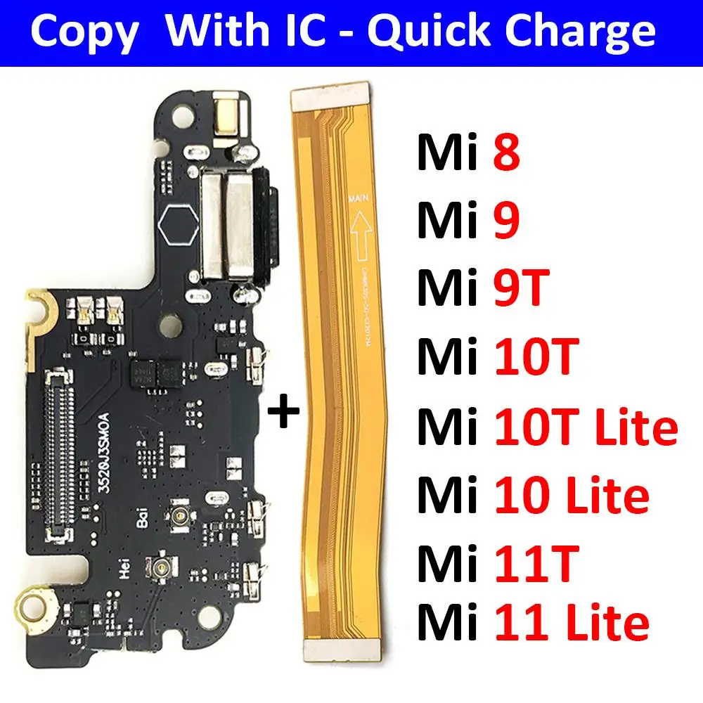 New For Xiaomi Mi 8 9 9T 10 10T Mi10T Mi11T 11 11T Pro Lite USB Charging Board Connector Plug Port Dock Mainboard Flex Cable