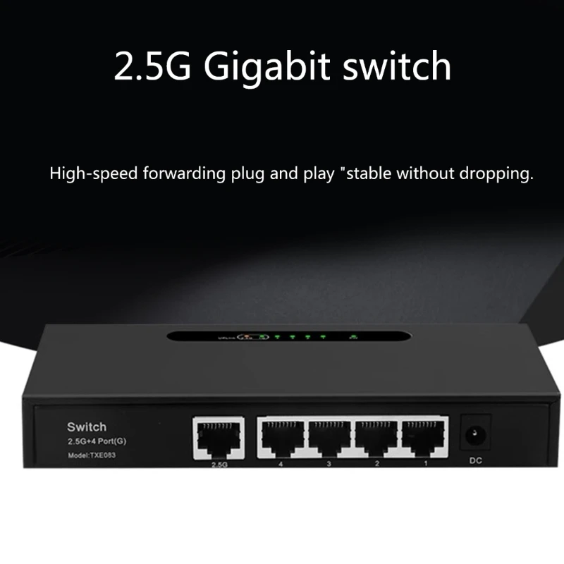 Unmanaged 5-Port 2.5Ghz Gigabit Desktop Switches Box Networking HUB TXE239 Control Chip EN8860D+EN8811Q Dropship