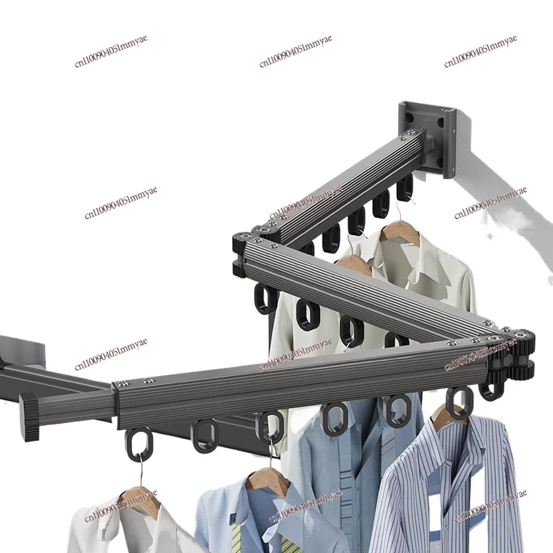 

Balcony folding drying rack wall-mounted non-punching drying rod wall