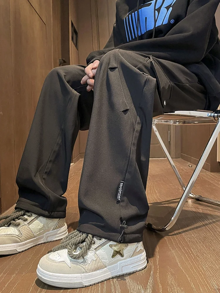 

Men's Windproof Waterproof Work Trousers American Sle Straight Leg Wide Leg Casual Long Pants Autumn New Arrival