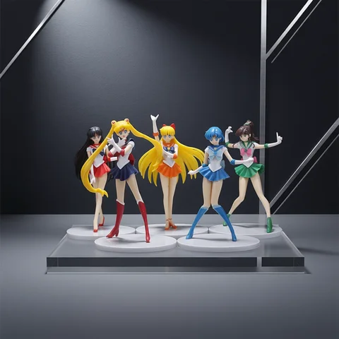 5pcs-Set Sailor Moon Anime Figure Mizuno Ami Tsukino Usagi Hino Rei Aino Minako Action Figure Model Kawaii Doll toys Gift