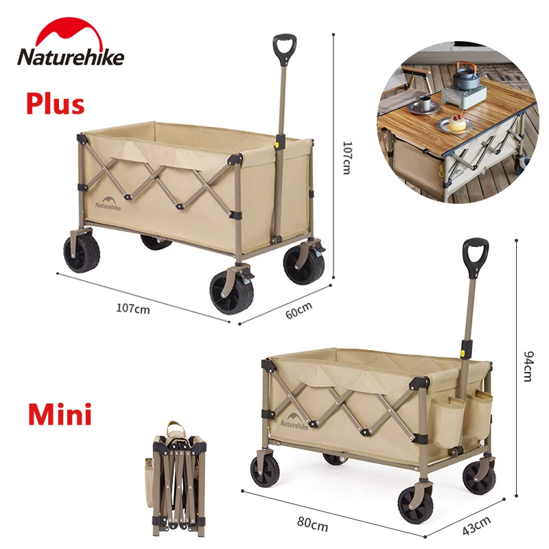 

Naturehike Folding Trolley Collapsible Wagon Large Capacity Portable Camping Outdoor Shopping Picnic Travel Garden Beach Cart