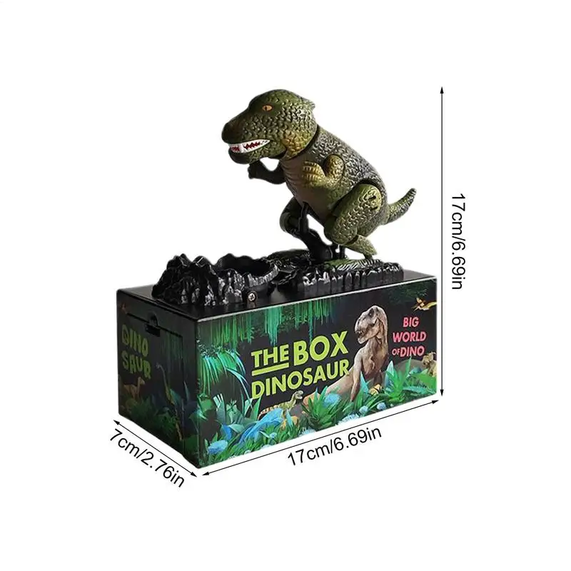 Banque électronique Statue de dinosaure, caisse d'argent, banque d'argent musicale pour garçons et filles âgés de 3 ans, économiseur de pièces de monnaie électronique pour la décoration de la maison et du dortoir