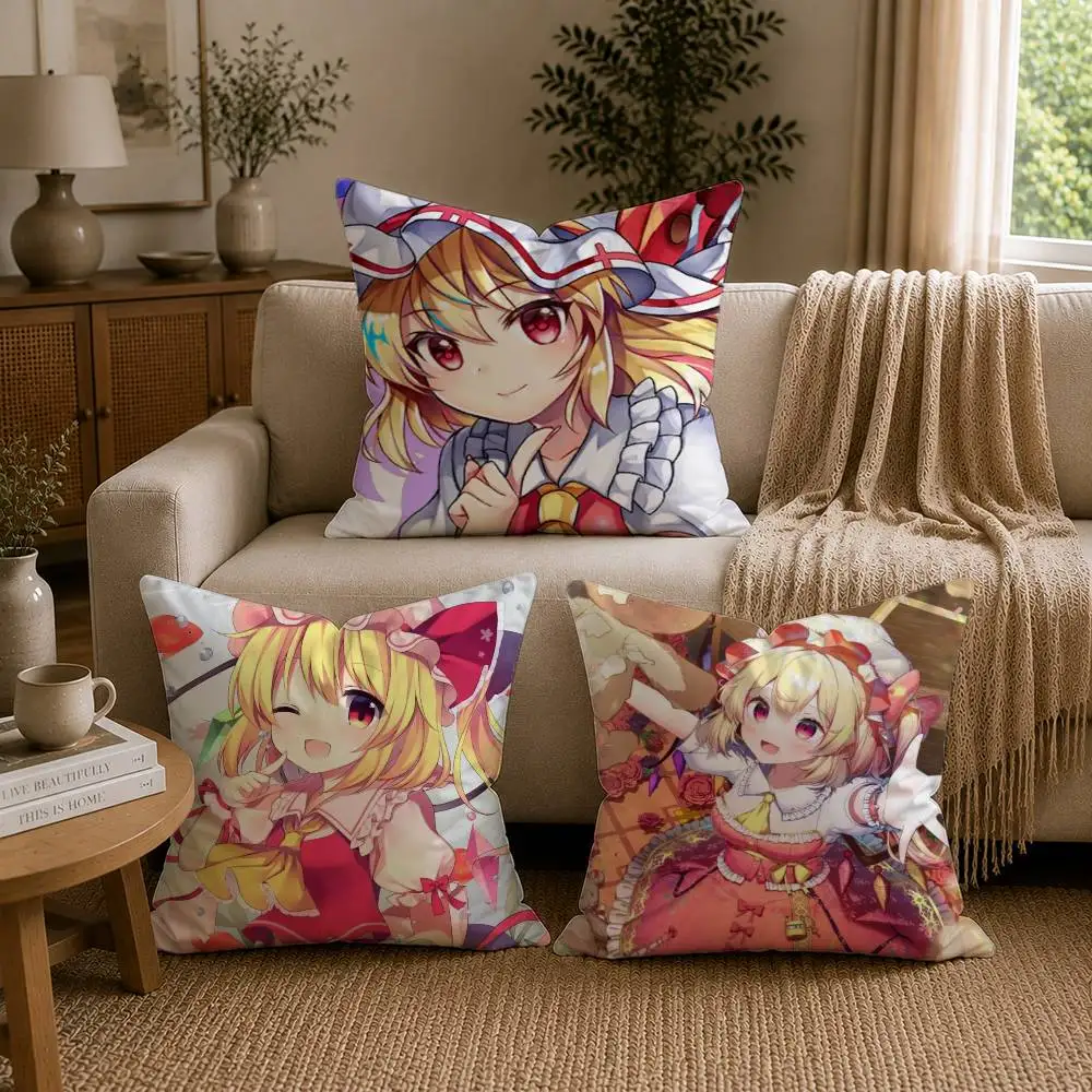 Touhou Project Flandre Scarlet Pillow Case for Sofa Living Room Home office Decor Protective Cover