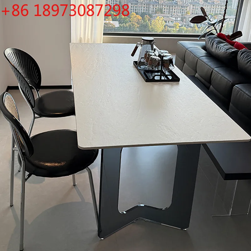 Tavolo da pranzo in ardesia Tavolo da pranzo moderno e semplice in acrilico di lusso leggero di fascia alta per la casa