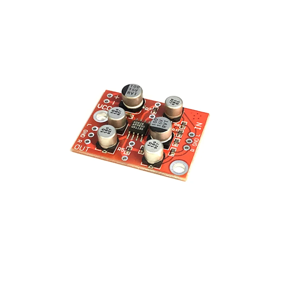 Audiophile grade AD828 op amp preamplifier board audio amplification module single power supply sound amplification