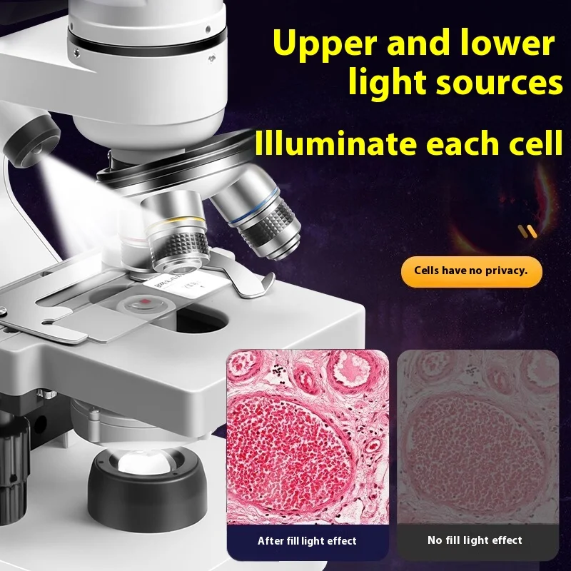 2000X Biologic Laboratory binocular biological microscope,7 inch smart screen can connect to mobile phone and computer