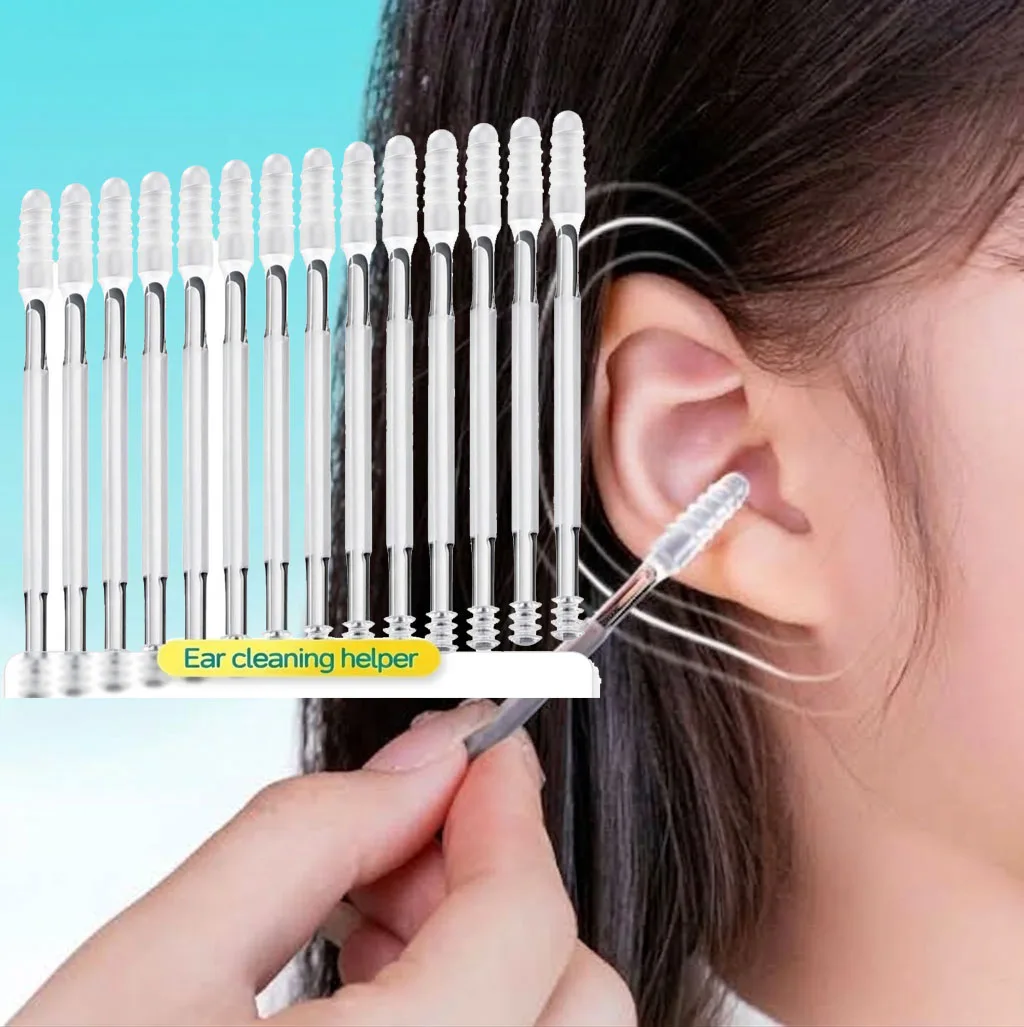 24Pcs/Box Disposable Disposable Ear Swabs Double Head Ear Cleaner Sticky Earwax Remover Stick Soft Sticky Ear Digger