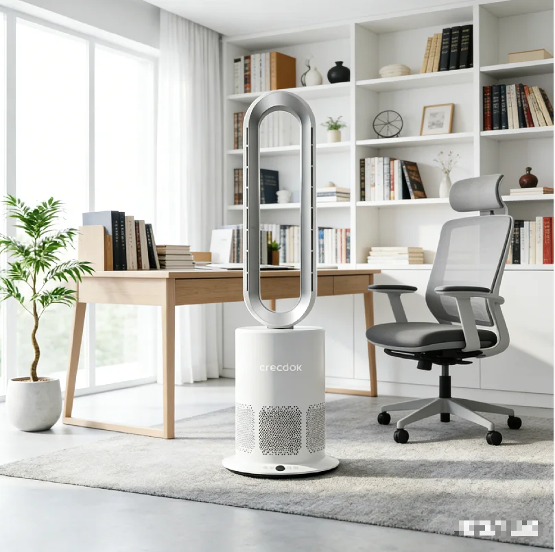 

220V Guku Bladeless Fan 2 in 1 Cooling Heating Tower Fan with Air Purifier Silent for Home Office HBD1