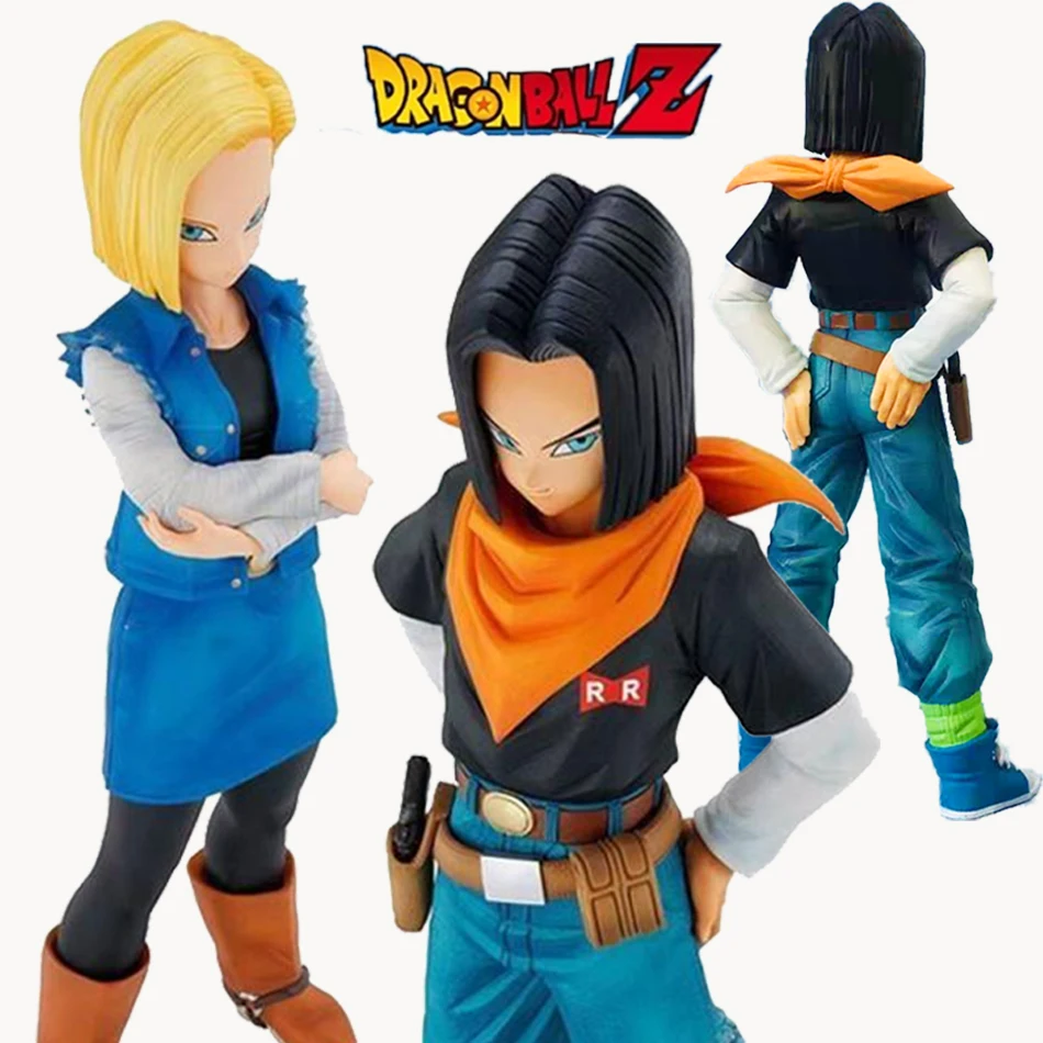 22CM Anime Dragon Ball Z Android 17 18 Figure Android 18 PVC Action Figures Collection Model Toys for Children Christmas Gifts