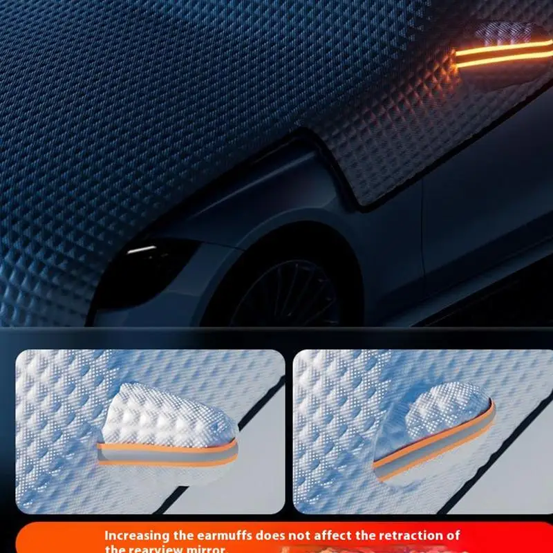 Snow Car Cover Extended Anti-Frost Half Car Cover Sunshade Windshield Hood All-Season Protection Portable Car Cloth Window Sun