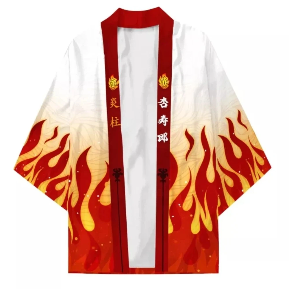 ثوب الكيمونو الياباني الرجال والنساء أنيمي تأثيري ازياء لهب رمز المراهقين سترة عباءة الهانبوك منامة 2025 الملابس التقليدية الجديدة