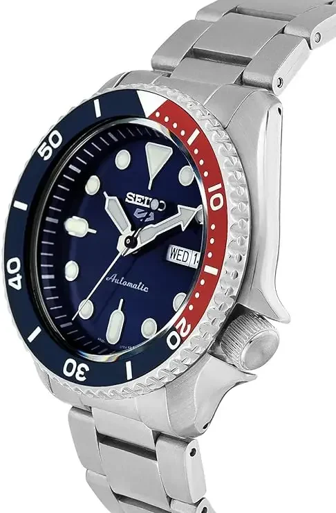 SEIKO-Reloj de pulsera deportivo para hombre, cronógrafo de cuarzo con correa de acero, resistente al agua, redondo y giratorio, serie 5, Original, SRPD53K