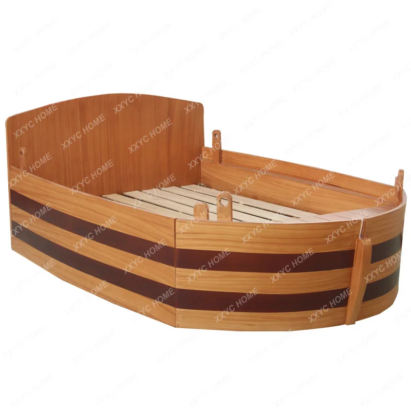 Solid Wood Children's Bed Cartoon Parent-Child Theme Pirate Ship Bed Boy Bed Bedroom Furniture Bed Frame King